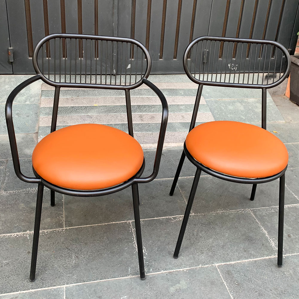 Ghế cafe có tay khung sắt sơn tĩnh điện Ghế cafe có tay khung sắt sơn tĩnh điện - hình 3