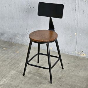 Ghế cafe, ghế ăn có lưng tựa mặt gỗ màu nâu - hình 1