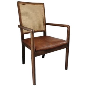Ghế cafe, ghế ăn Mila có tay khung gỗ Ash