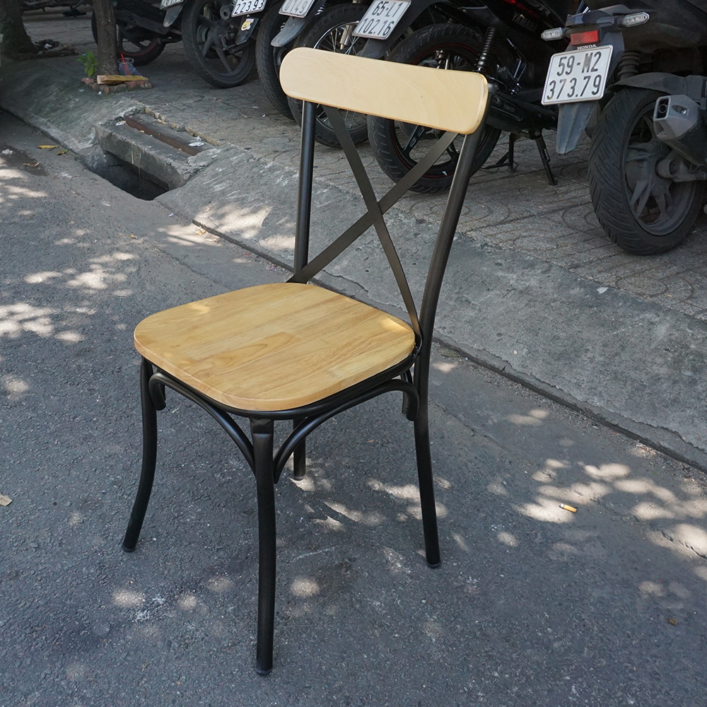 Ghế cafe, ghế nhà hàng lưng tựa bằng sắt sơn tĩnh điện GBC68033 Ghế cafe, ghế nhà hàng lưng tựa bằng sắt sơn tĩnh điện GBC68033 - hình 2