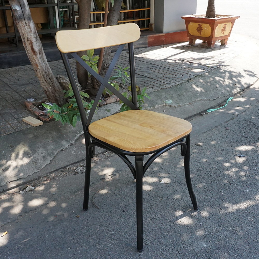 Ghế cafe, ghế nhà hàng lưng tựa bằng sắt sơn tĩnh điện GBC68033 Ghế cafe, ghế nhà hàng lưng tựa bằng sắt sơn tĩnh điện GBC68033 - hình 3