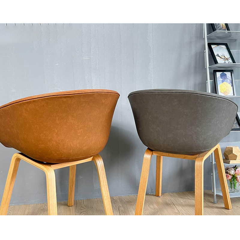 Ghế cafe HAY nệm da chân gỗ GAK26G-PU Ghế cafe HAY nệm da chân gỗ GAK26G-PU - hình 2