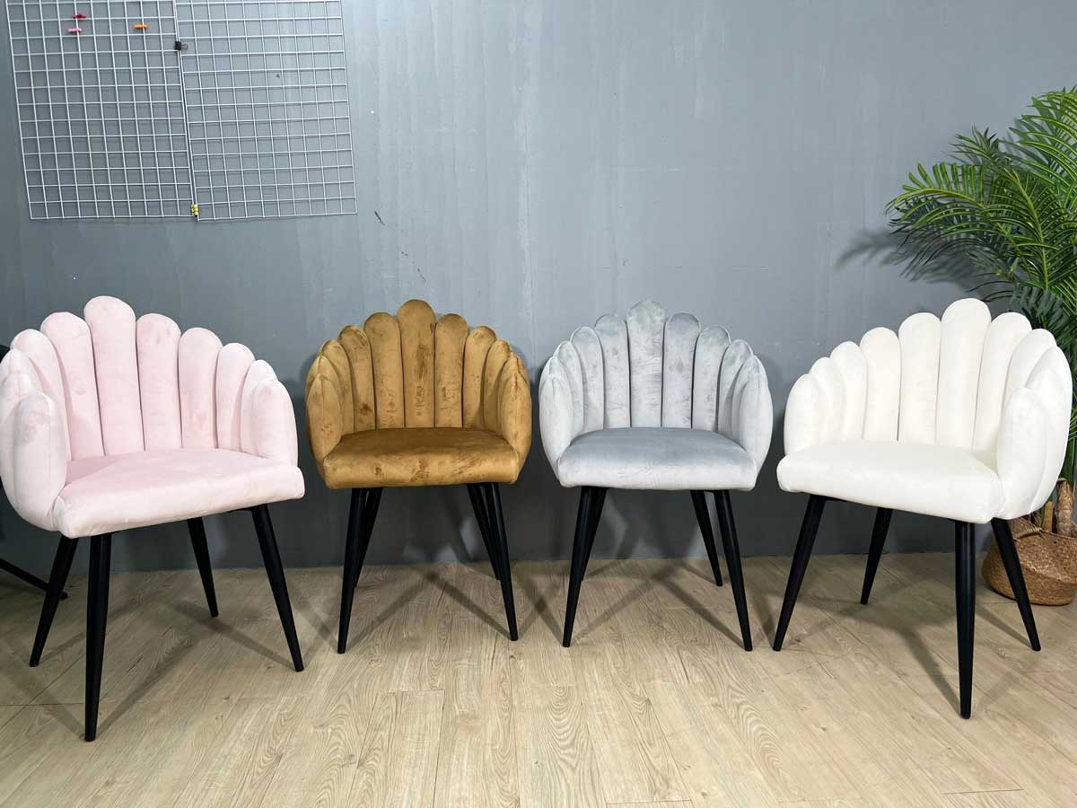 Ghế cafe lưng tựa bọc vải nhung chân sắt Ghế cafe lưng tựa bọc vải nhung chân sắt - hình 5