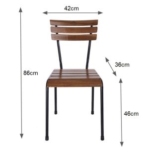 Ghế cafe ngoài trời gỗ kết hợp khung sắt Kite - hình 1