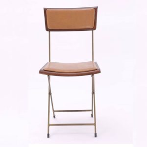 Ghế cafe xếp gọn Patio đệm da - hình 1