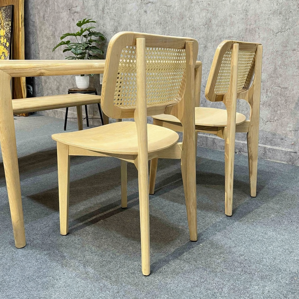 Ghế CH301 tựa lưng lưới mắt cáo gỗ Ash Ghế CH301 tựa lưng lưới mắt cáo gỗ Ash - hình 4