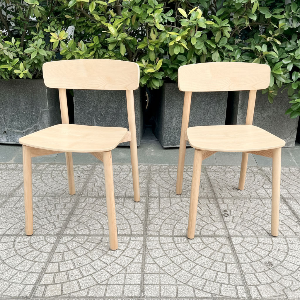 Ghế Cross gỗ tần bì lưng tựa plywood Ghế Cross gỗ tần bì lưng tựa plywood - hình 3