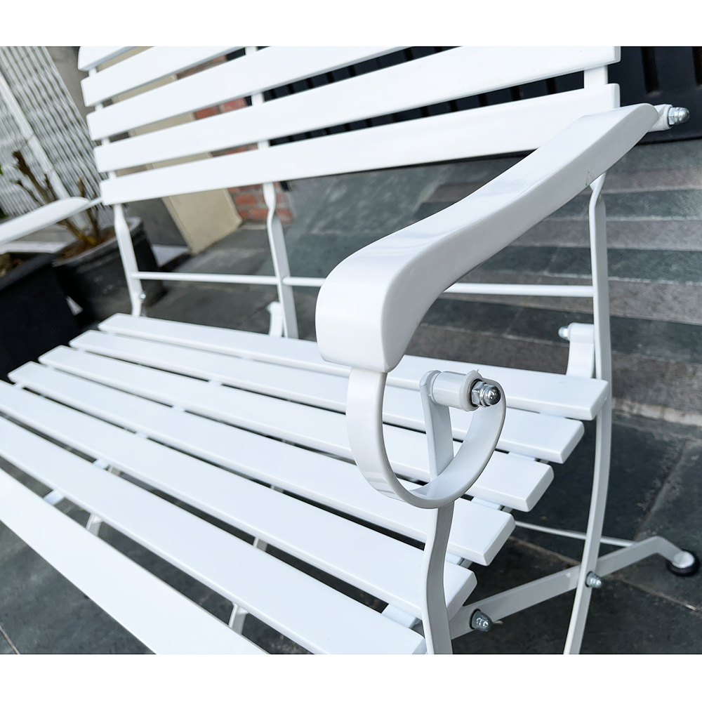 Ghế đôi gấp gọn REFORD gỗ tràm khung sắt sơn trắng Ghế đôi gấp gọn REFORD gỗ tràm khung sắt sơn trắng - hình 1