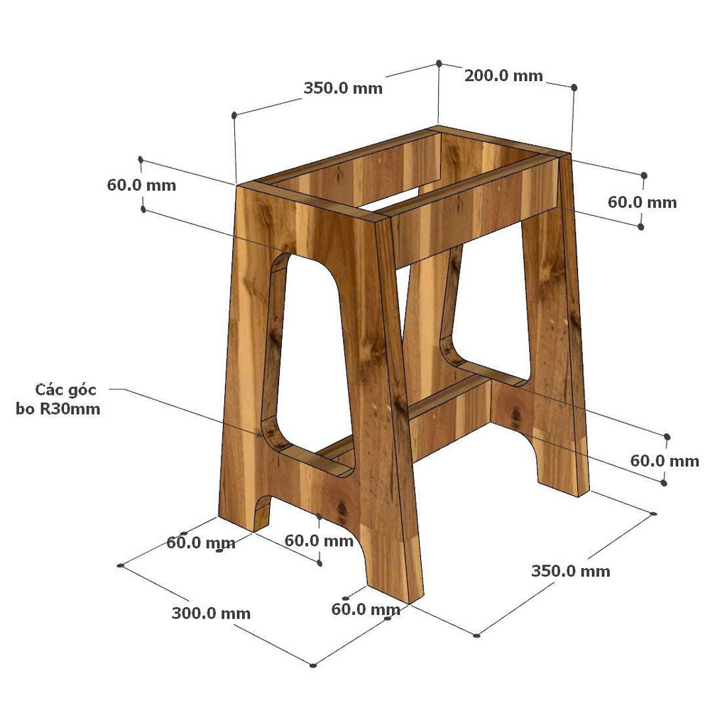 Ghế đôn 40x30x45cm gỗ tràm Ghế đôn 40x30x45cm gỗ tràm - hình 5