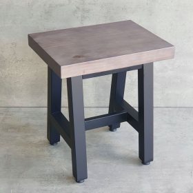Ghế đôn chữ nhật 40x30cm gỗ thông chân sắt sơn tĩnh điện - hình 1
