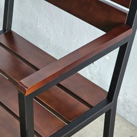 Ghế đơn có tay vịn gỗ cao su khung sắt - hình 1