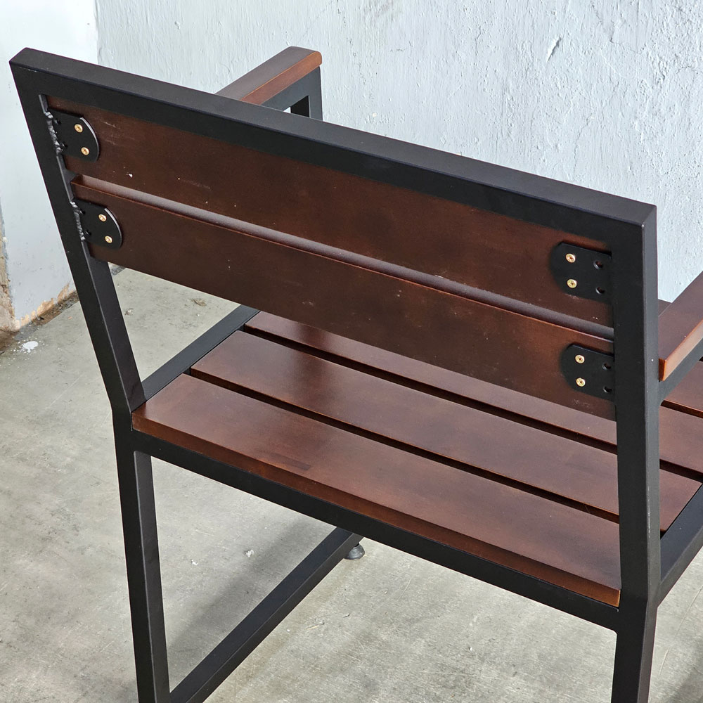 Ghế đơn có tay vịn gỗ cao su khung sắt Ghế đơn có tay vịn gỗ cao su khung sắt - hình 5