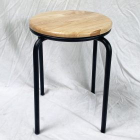 Ghế đôn gỗ chân sắt đơn giản - hình 1