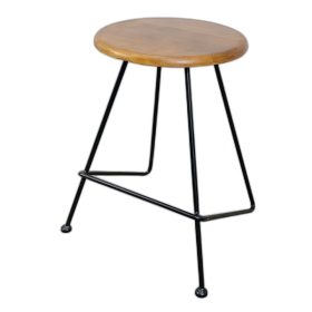 Ghế đôn gỗ tròn chân sắt Lap nhiều màu