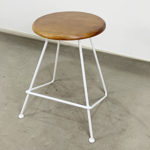 Ghế đôn gỗ tròn chân sắt Lap nhiều màu - hình 1