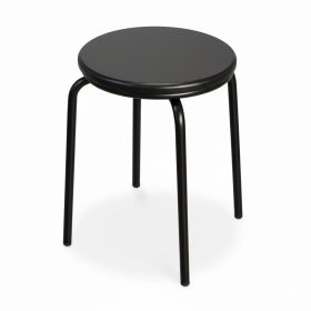 Ghế đôn tròn gỗ cao su chân sắt sơn màu - hình 1