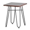 Ghế đôn vuông 35x35cm gỗ cao su chân sắt Hairpin