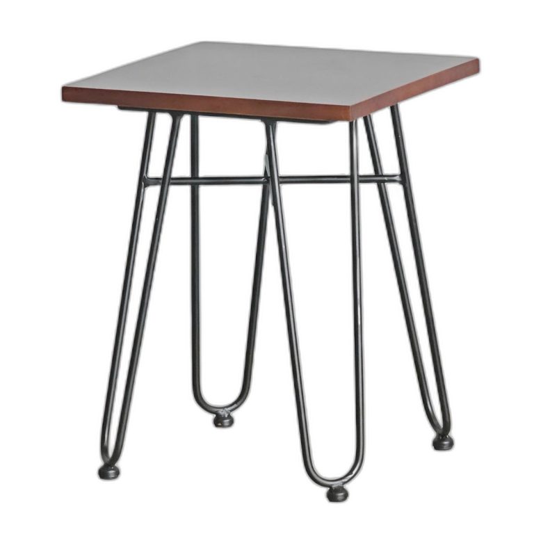 Trang chủ Ghế đôn vuông 35x35cm gỗ cao su chân sắt Hairpin