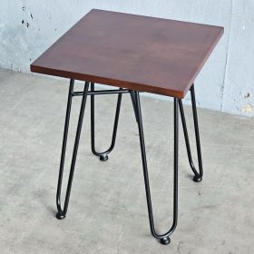 Ghế đôn vuông 35x35cm gỗ cao su chân sắt Hairpin - hình 1