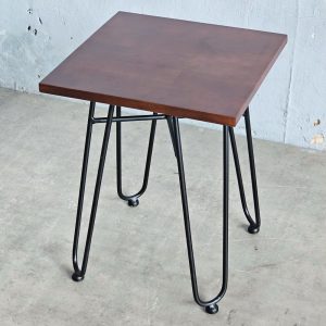 Ghế đôn vuông 35x35cm gỗ cao su chân sắt Hairpin - hình 1