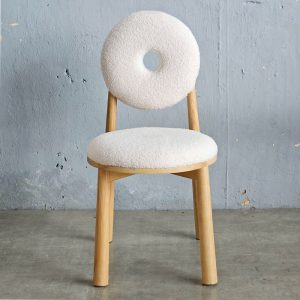Ghế Donut gỗ Ash vải lông cừu - hình 1