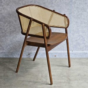 Ghế DULINO lưng lưới đan mây khung gỗ sồi - hình 1