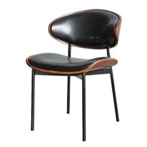 Ghế Elara bọc nệm da bò sáp lưng plywood