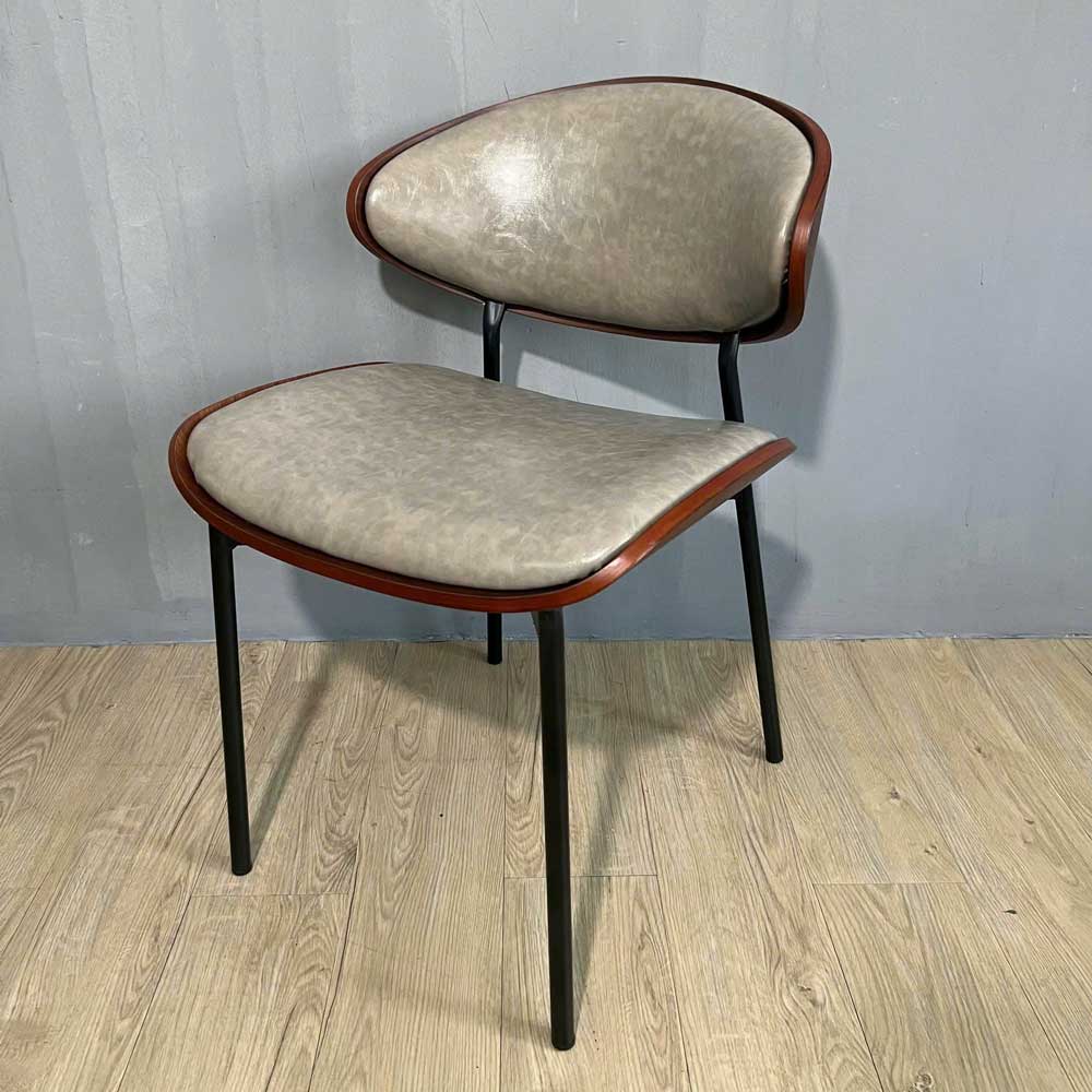 Ghế Elara bọc nệm da bò sáp lưng plywood Ghế Elara bọc nệm da bò sáp lưng plywood - hình 3