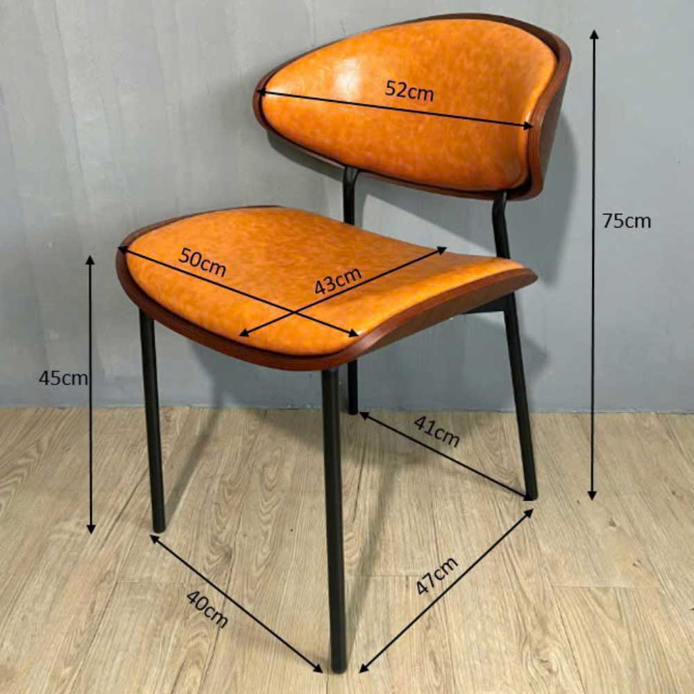 Ghế Elara bọc nệm da bò sáp lưng plywood Ghế Elara bọc nệm da bò sáp lưng plywood - hình 5