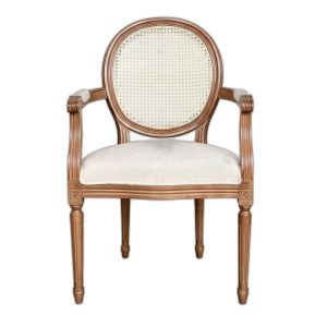 Lỗi 404 Ghế Louis có tựa lưng lưới mây gỗ cao su bọc da Si
