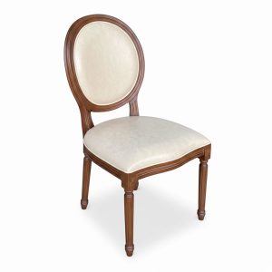 Ghế Louis không tay gỗ cao su bọc da simili - hình 1