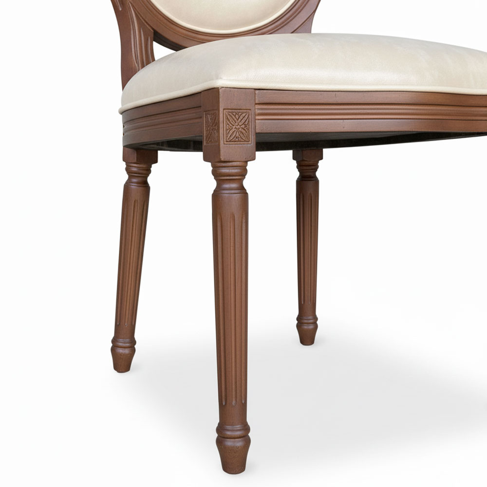 Ghế Louis không tay gỗ cao su bọc da simili Ghế Louis không tay gỗ cao su bọc da simili - hình 4