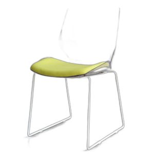 Ghế lưng tựa bằng nhựa trong suốt bọc nệm vải lưới GBC68040