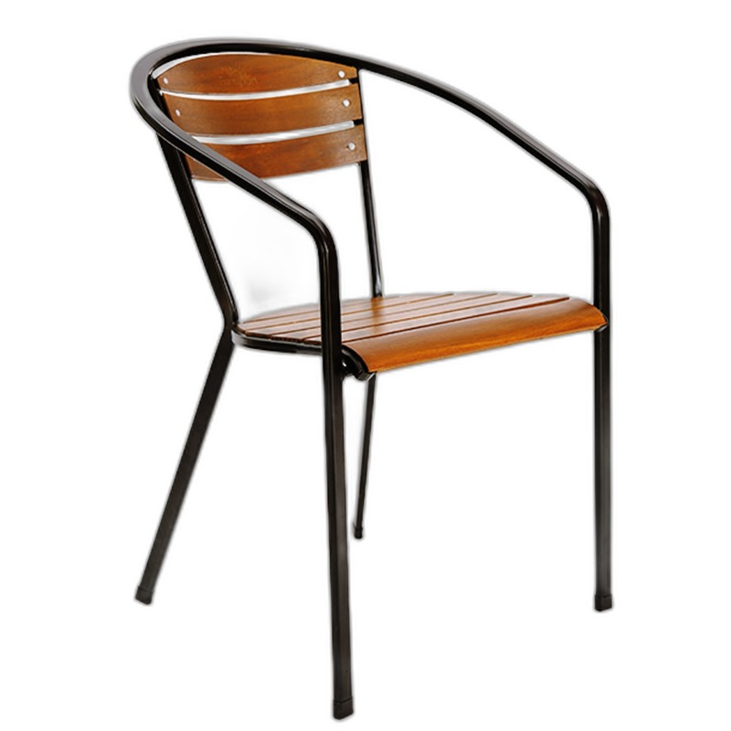 Ghế Moon 02 khung sắt gỗ Acacia chống thấm nước 02 Ghế Moon 02 khung sắt gỗ Acacia chống thấm nước 02