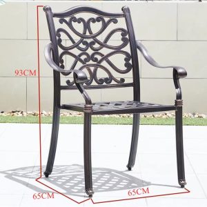 Ghế nhôm đúc hoa văn cổ điển màu đen - hình 1