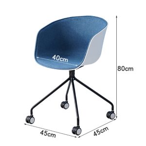 Ghế nhựa di động lót nệm vải bố chân sắt GAK-FUG - hình 1