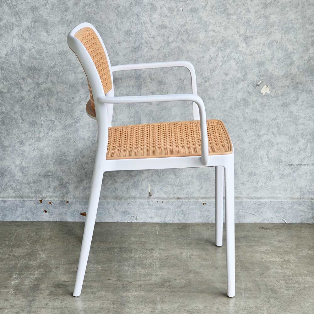 Ghế nhựa đúc lưới giả mây mắt cáo có tay tựa Ghế nhựa đúc lưới giả mây mắt cáo có tay tựa - hình 4