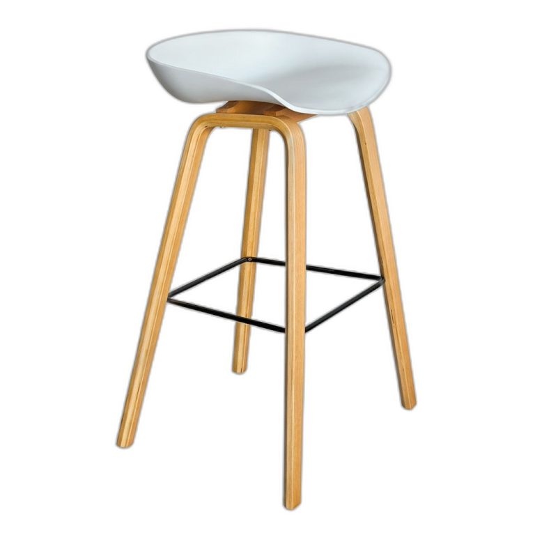 Trang chủ Ghế quầy bar mặt nhựa chân gỗ plywood veener sồi GAK