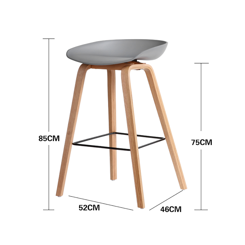 Ghế quầy bar mặt nhựa chân gỗ plywood veener sồi GAK Ghế quầy bar mặt nhựa chân gỗ plywood veener sồi GAK - hình 2