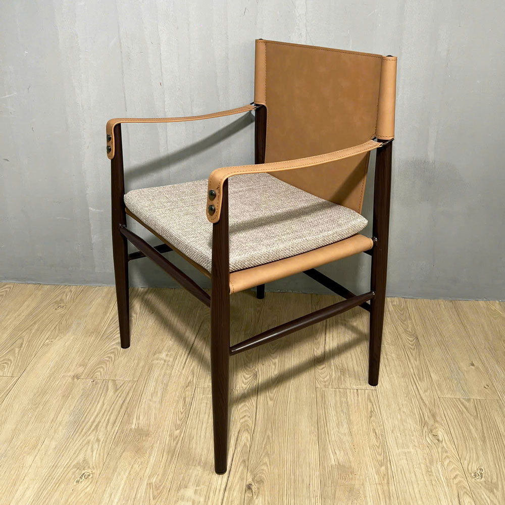 Ghế SADIL khung sắt giả gỗ lưng nệm bọc da Ghế SADIL khung sắt giả gỗ lưng nệm bọc da - hình 4