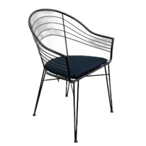 Ghế sắt lưng vòm chân Hairpin sơn tĩnh điện nhiều màu có nệm