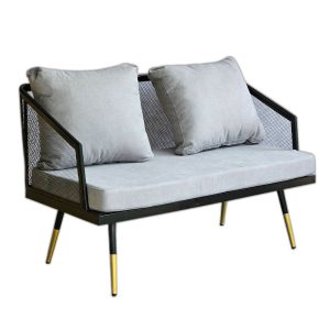 Ghế sofa đôi nệm xám khung sắt lưới SFB68054