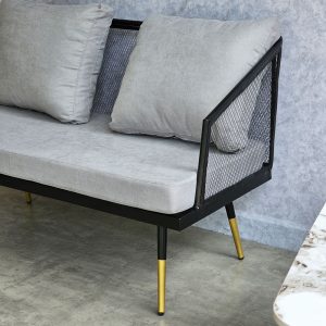 Ghế sofa đôi nệm xám khung sắt lưới SFB68054 - hình 1