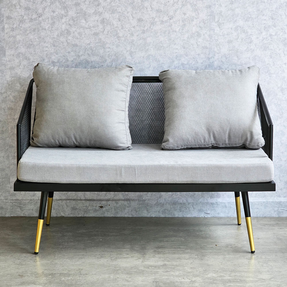 Ghế sofa đôi nệm xám khung sắt lưới SFB68054 Ghế sofa đôi nệm xám khung sắt lưới SFB68054 - hình 3