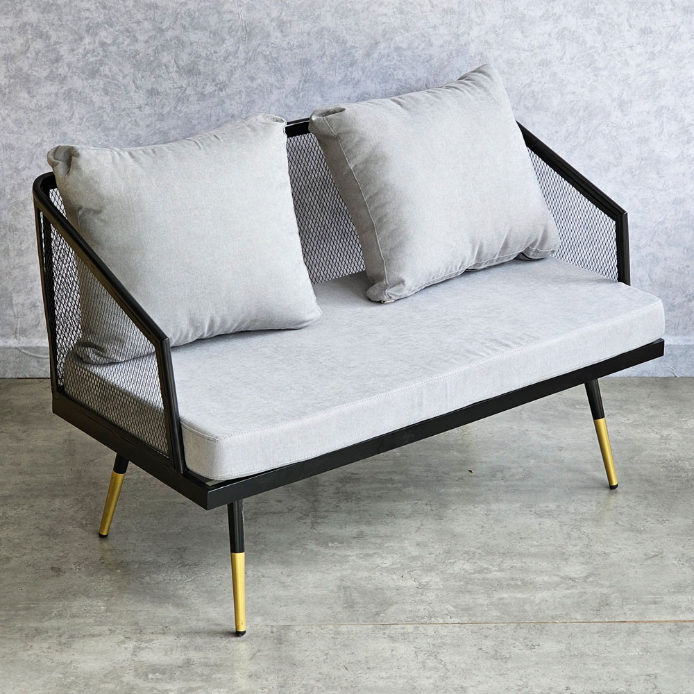 Ghế sofa đôi nệm xám khung sắt lưới SFB68054 Ghế sofa đôi nệm xám khung sắt lưới SFB68054 - hình 4