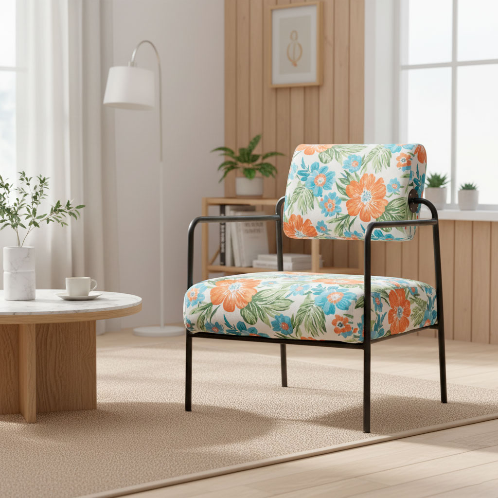 Ghế sofa đơn bọc da vải họa tiết GSD68103 Ghế sofa đơn bọc da vải họa tiết GSD68103 - hình 3