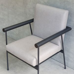 Ghế sofa đơn, ghế cafe nệm simili khung sắt - hình 1