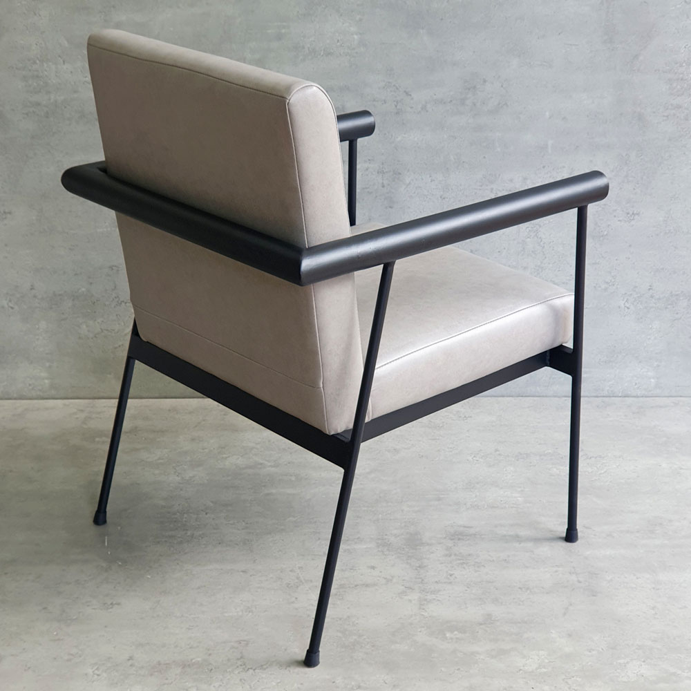 Ghế sofa đơn, ghế cafe nệm simili khung sắt Ghế sofa đơn, ghế cafe nệm simili khung sắt - hình 3