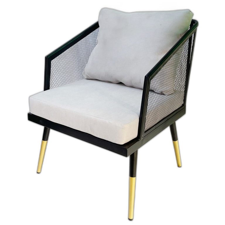 Trang chủ Ghế sofa đơn nệm vải xám khung sắt đen GSD68042