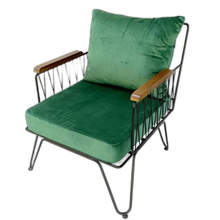 Trang chủ Ghế sofa đơn nệm xanh khung sắt GSD68050